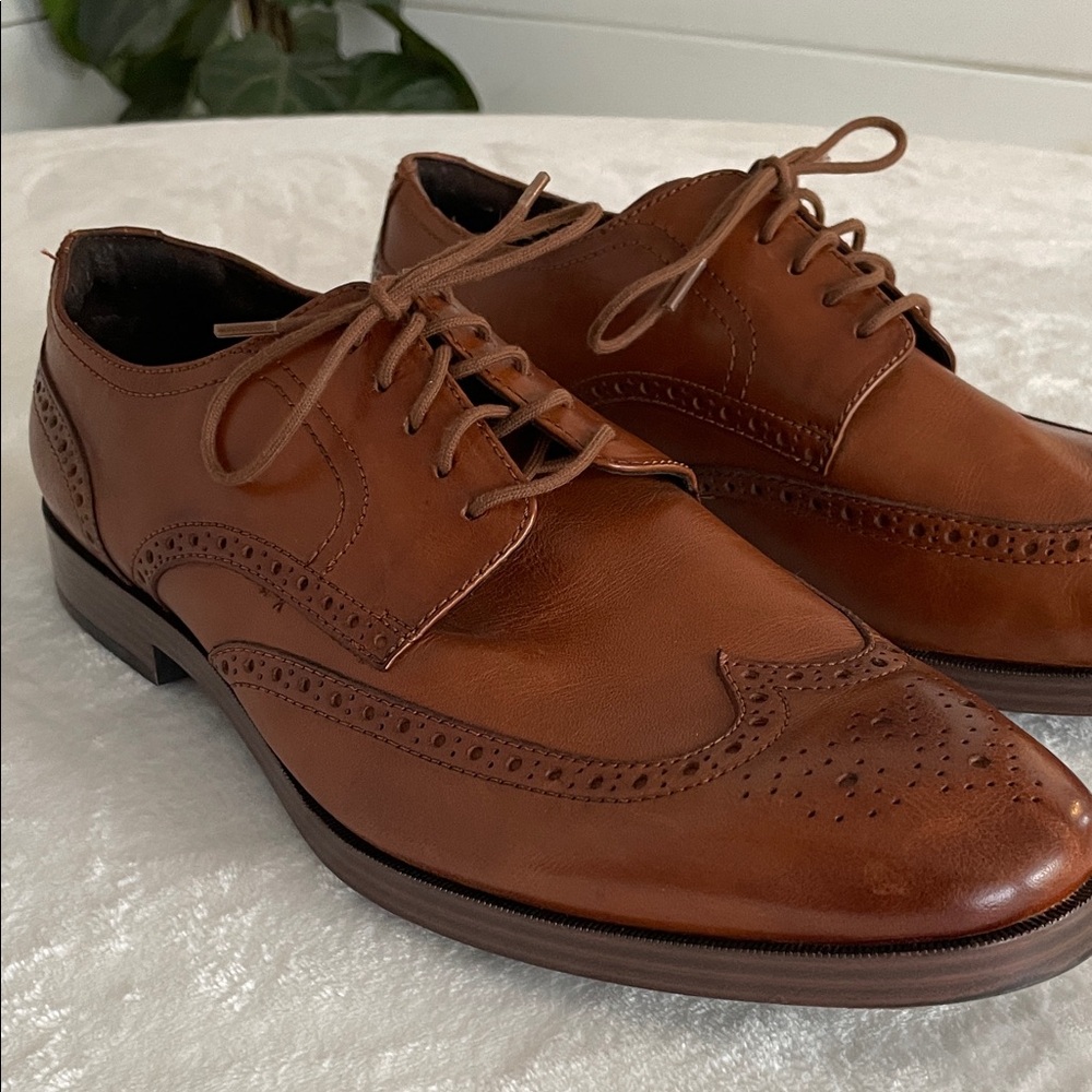 Cole Hann Elegant Brown Leather Men's Wingtip Oxfords. Size 11.5. New - Picture 6 of 10
